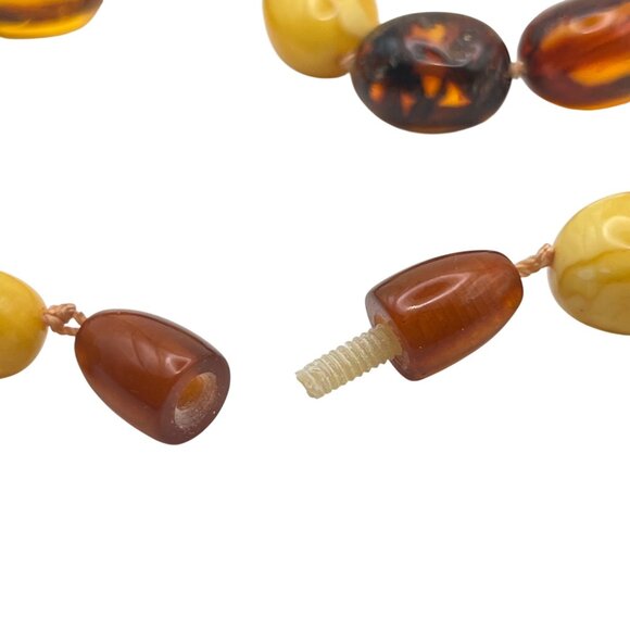 Vintage Baltic Amber Necklace 41.7g  Butterscotch Honey Cognac Barrel Clasp  24" - Picture 7 of 15
